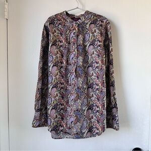 Liberty for J.Crew paisley button down shirt size 00 / XXS